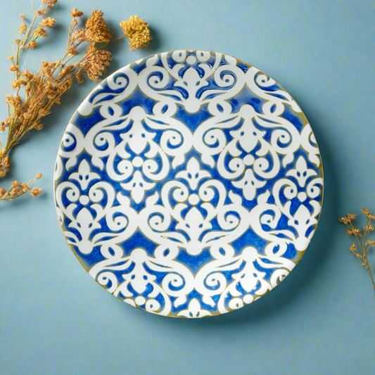 Side Plate Infinite Patterns Fine Porcelain Side Plates - Blue & White (Set of 4)