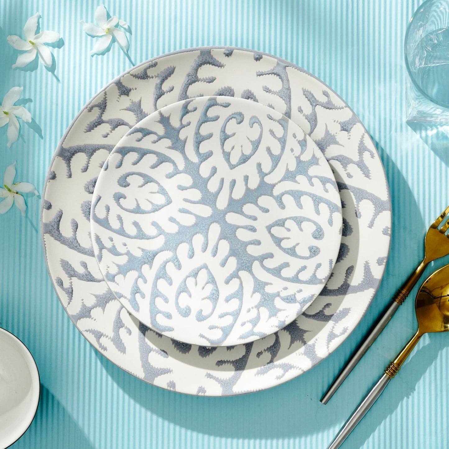 Dinner Plate Infinite Patterns Fine Porcelain Dinner Plates (Set of 4) - Grey & White
