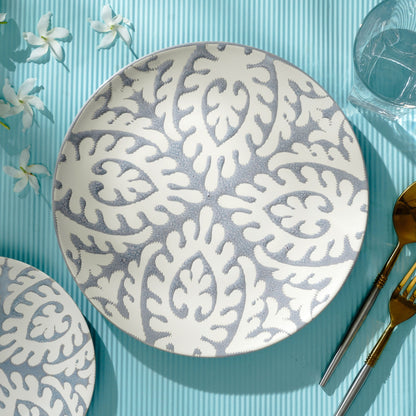 Dinner Plate Infinite Patterns Fine Porcelain Dinner Plates (Set of 4) - Grey & White