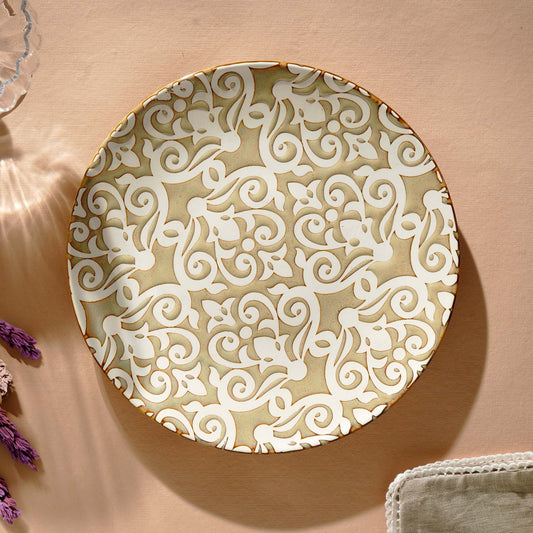 Dinner Plate Infinite Patterns Fine Porcelain Dinner Plates (Set of 4) - Brown & White