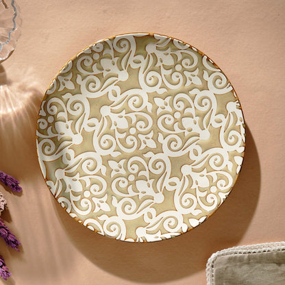 Side Plate Infinite Patterns Fine Porcelain Side Plates - Brown & White (Set of 4)