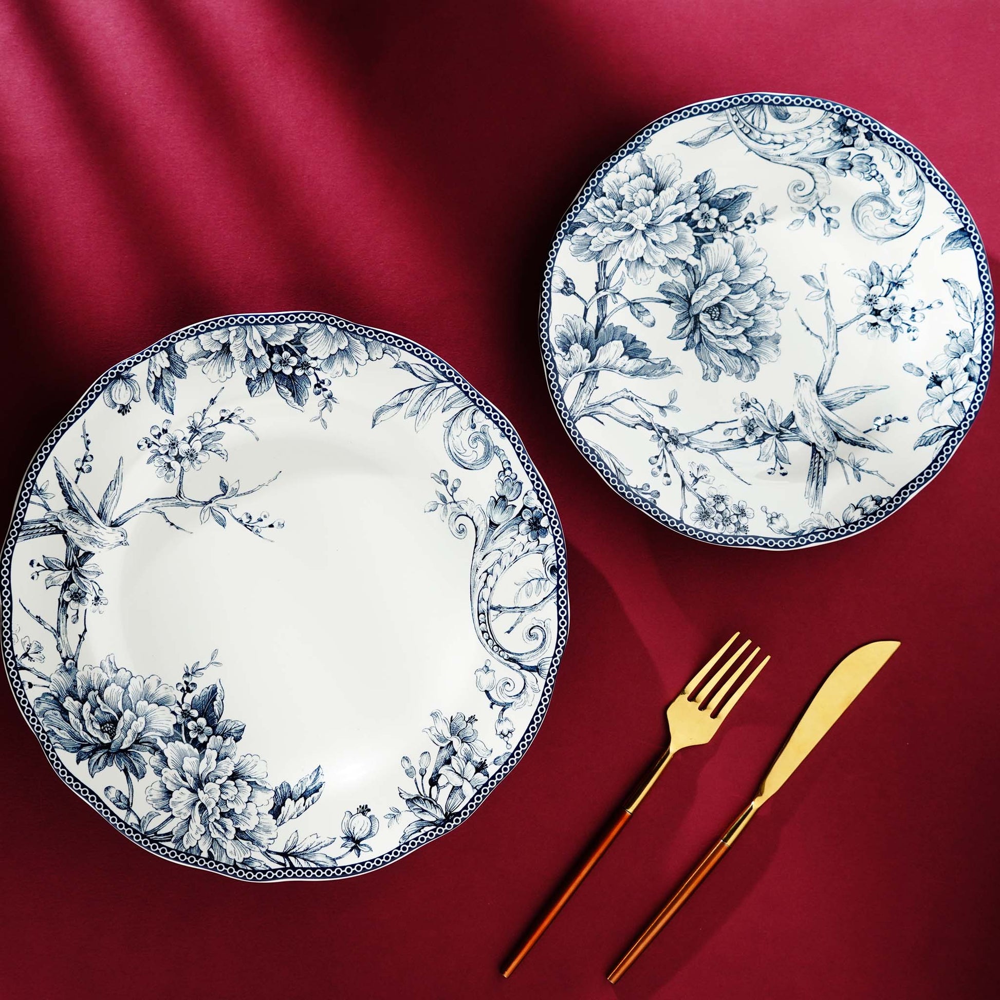 Side Plate Heritage Bloom - Vintage Floral Style Fine Porcelain Side Plates (Set of 6)