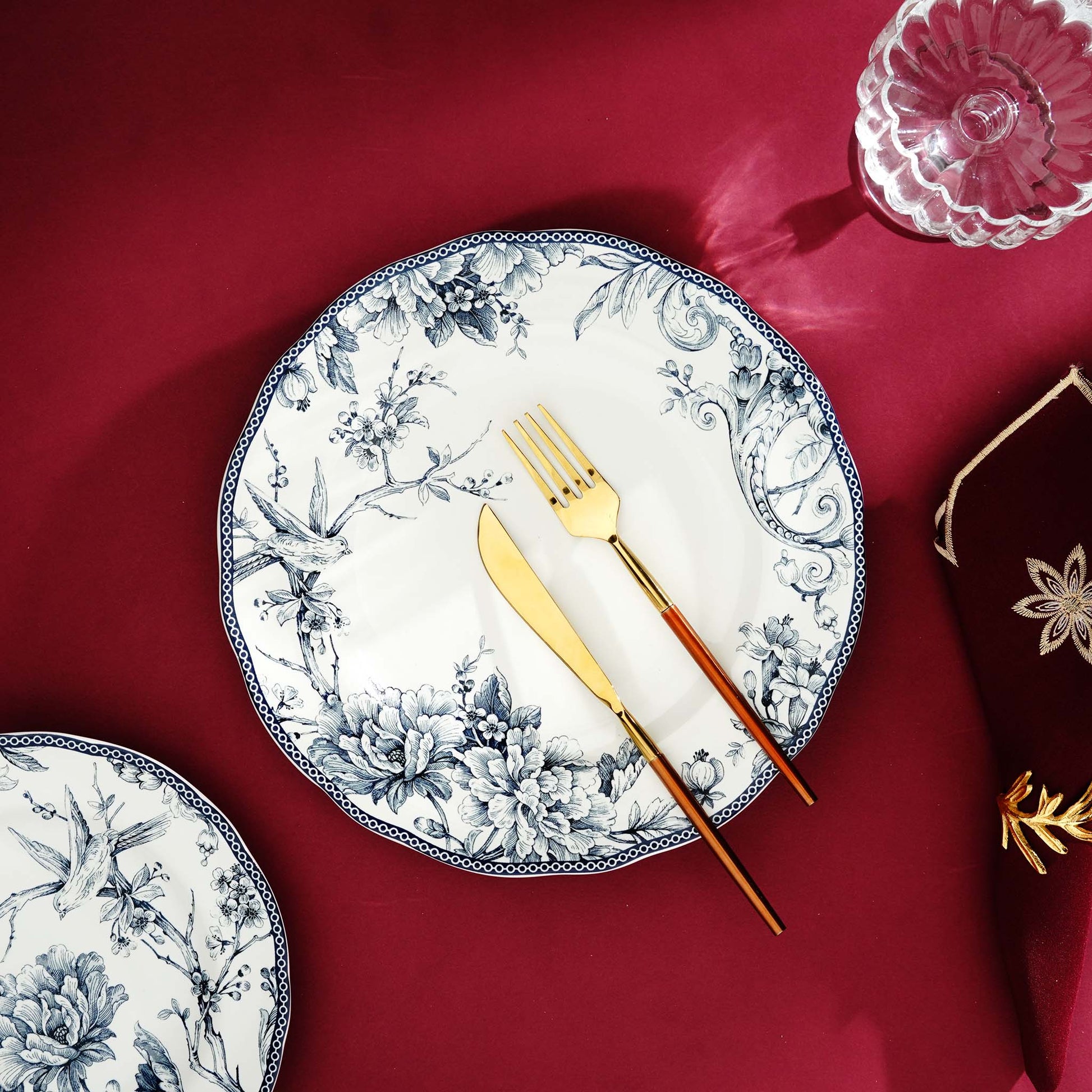 Side Plate Heritage Bloom - Vintage Floral Style Fine Porcelain Side Plates (Set of 6)