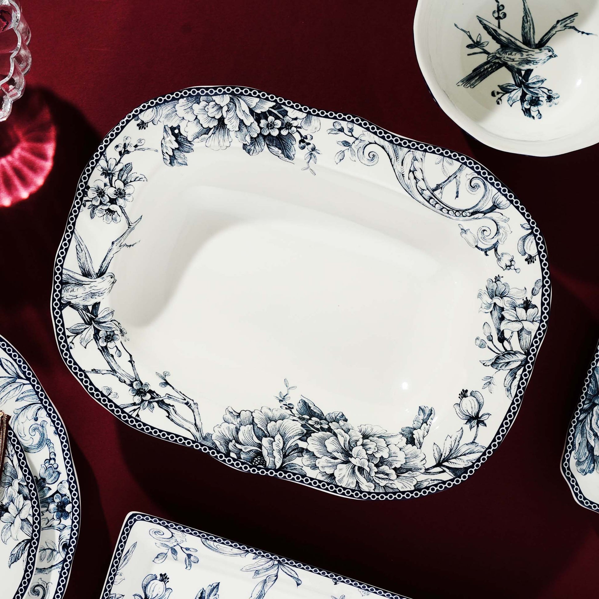 Side Plate Heritage Bloom - Vintage Floral Style Fine Porcelain Side Plates (Set of 6)