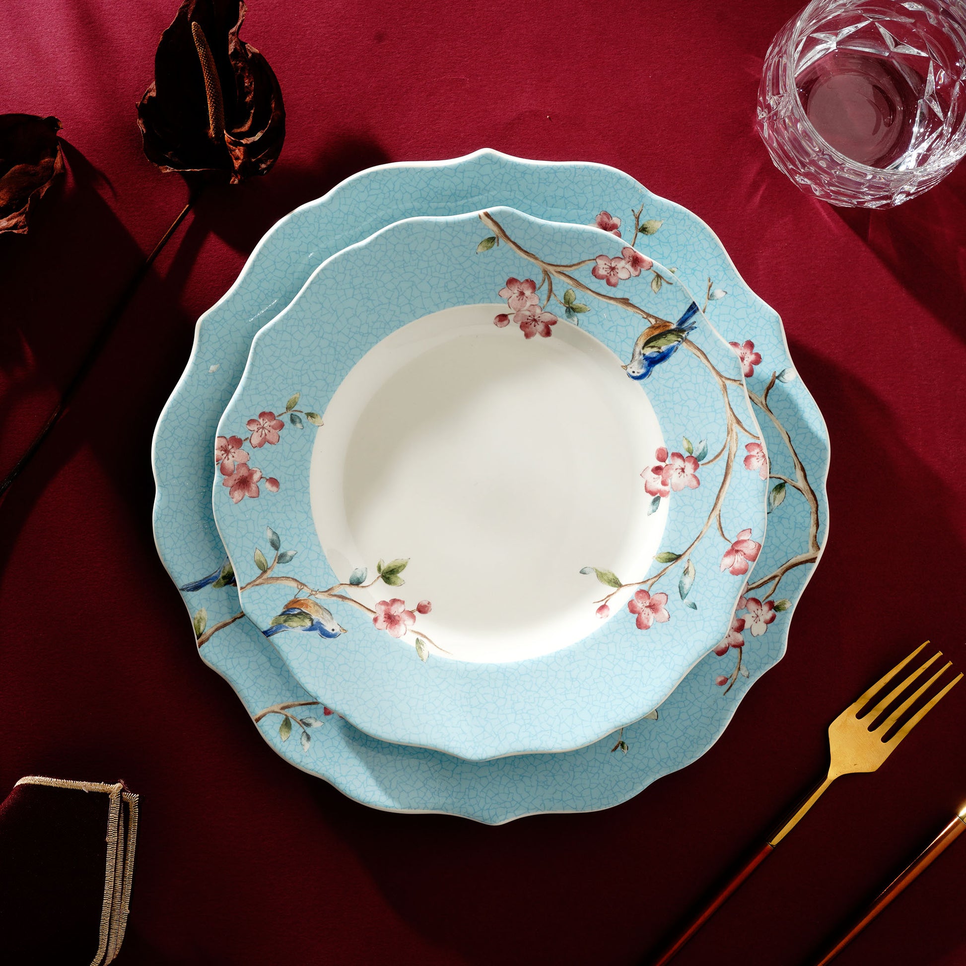 Victorian Romance Vintage Floral Style Fine Porcelain Dinner Plate