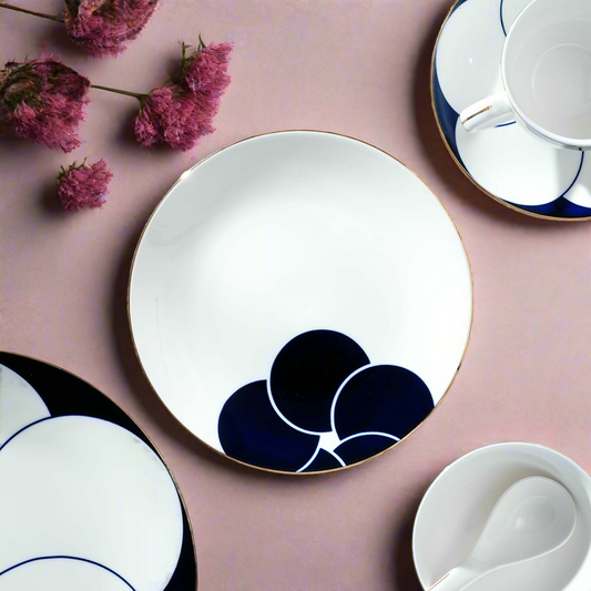 Side Plate Modern Muse - Fine Porcelain Modern Style Side Plates (Set of 6)