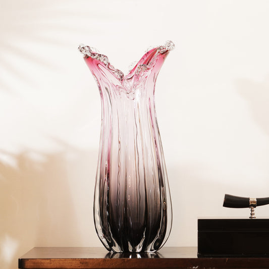Mystical Mermaid - Fish Shaped Pink Glass Table Vase