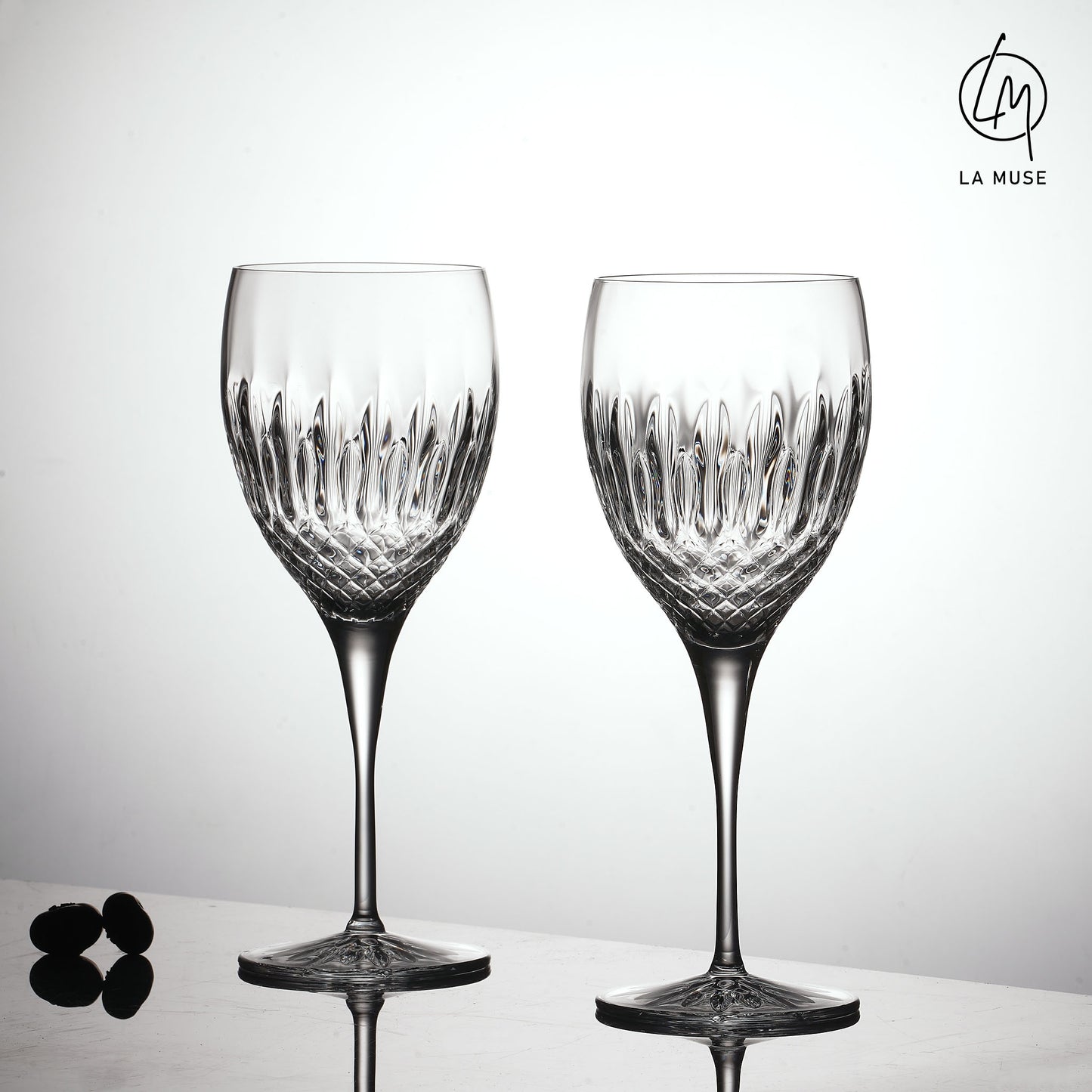 Wine Glass Diamond Drizzle - Wine Glasses Set (520 ml)