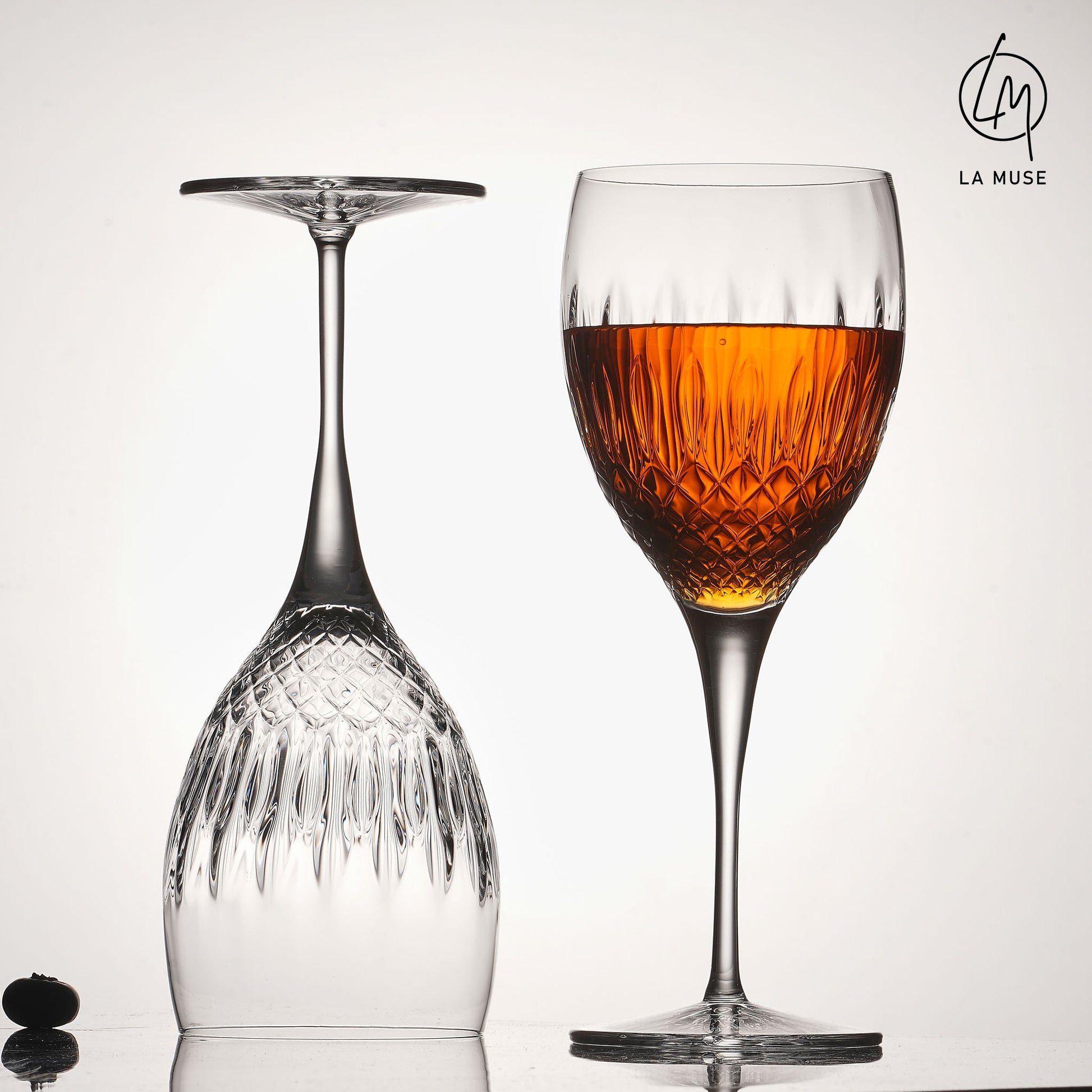 Wine Glass Diamond Drizzle - Wine Glasses Set (520 ml)