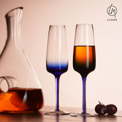 Champagne Glass Royal Rhapsody - Blue Champagne Glasses Set (200 ml)