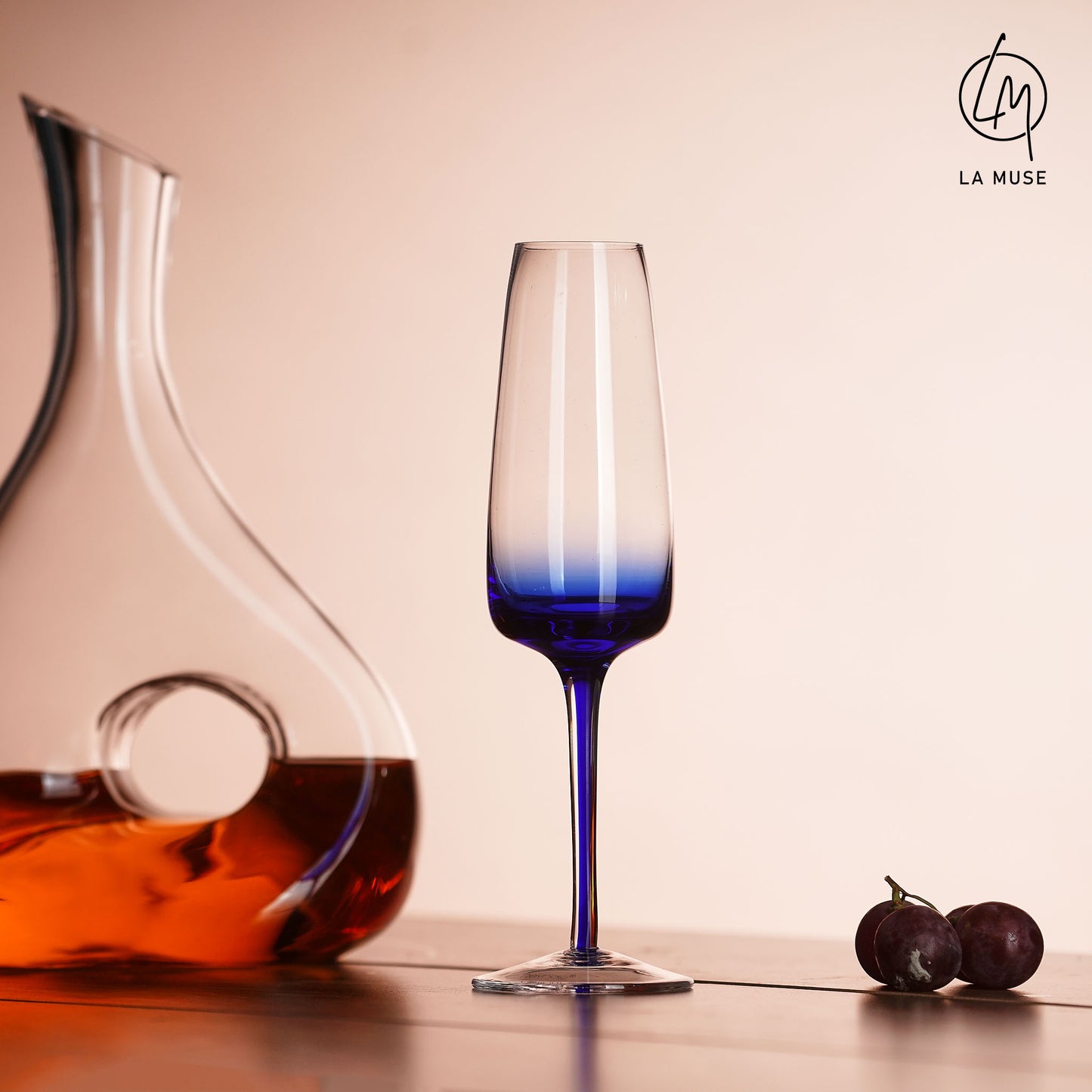 Champagne Glass Royal Rhapsody - Blue Champagne Glasses Set (200 ml)