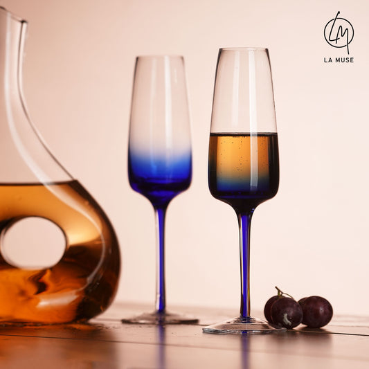 Champagne Glass Royal Rhapsody - Blue Champagne Glasses Set (200 ml)