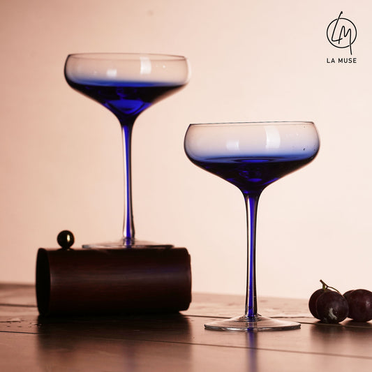 Cocktail Glass Royal Rhapsody - Blue Cocktail Glasses Set (230 ml)
