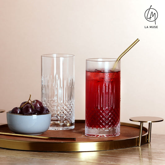 Tumblers Diamond Drizzle - Tumbler Cocktail Glasses Set (480 ml)