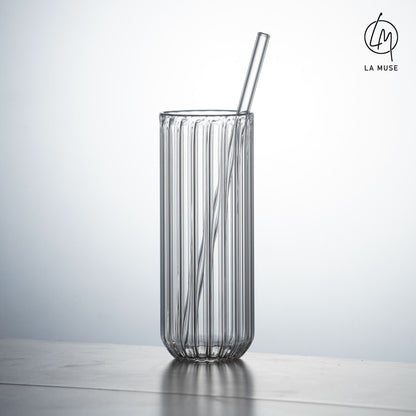 The Time-Traveller - Cocktail Glasses with Glass Straw (Set of 2) (300 ml)