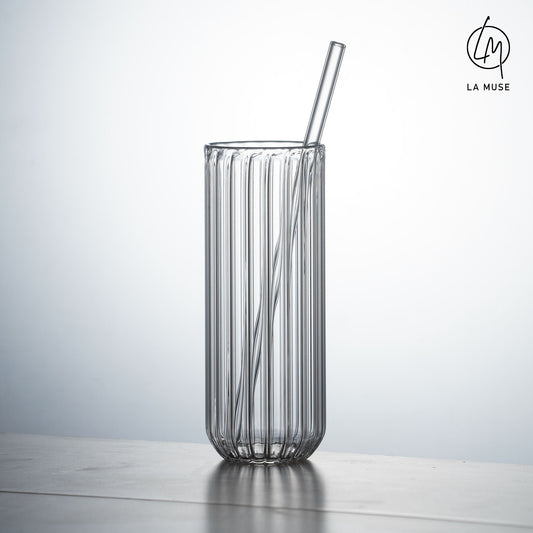The Time-Traveller - Cocktail Glasses with Glass Straw (Set of 2) (300 ml)