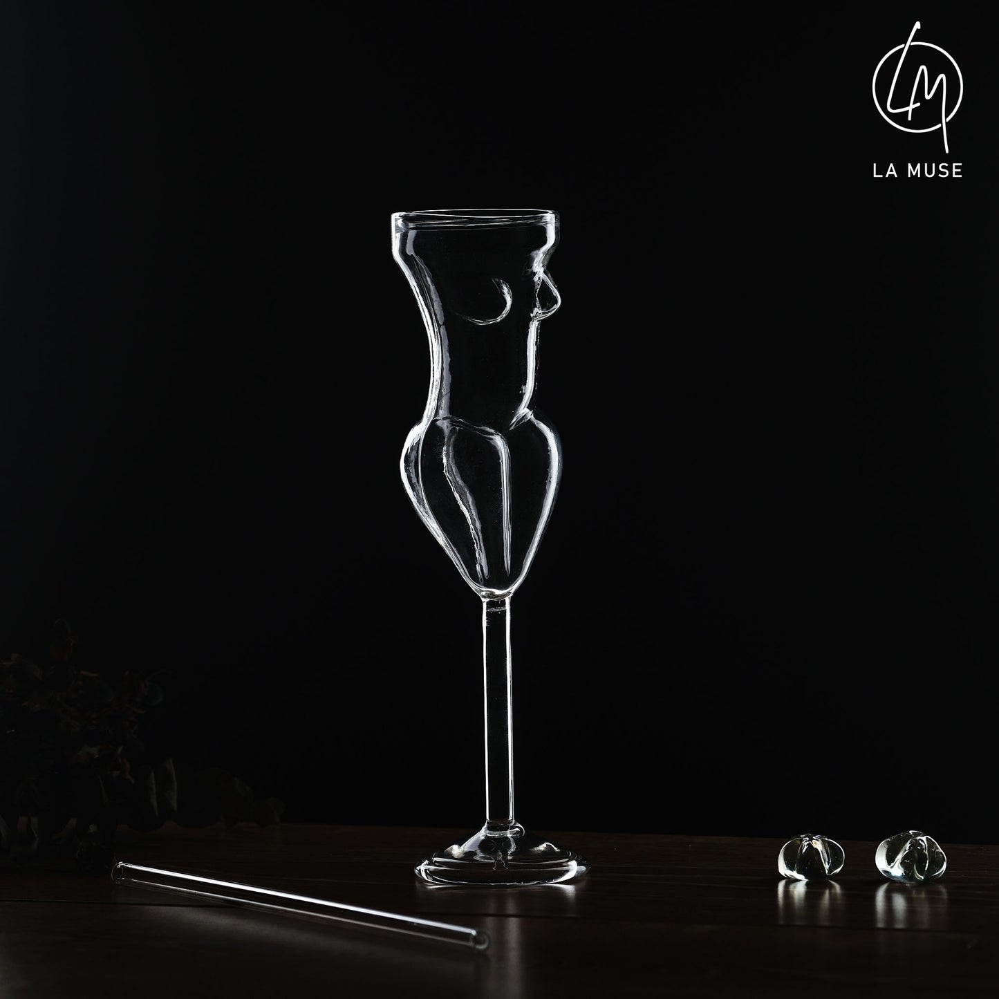 Cocktail Glass Tipsy Temptress - Cocktail Glasses Set with Glass Straw - 170 ml (Set of 2)