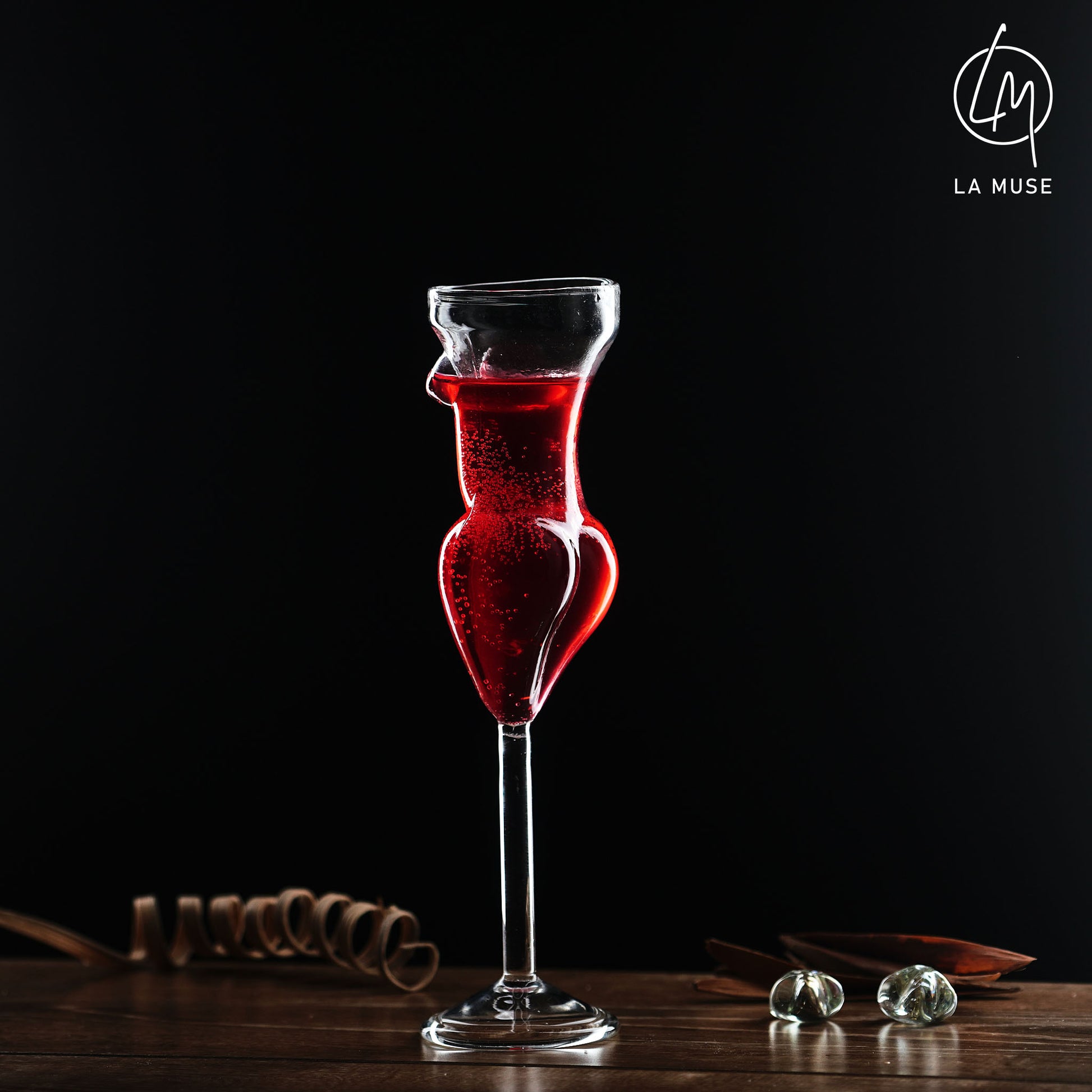 Cocktail Glass Tipsy Temptress - Cocktail Glasses Set with Glass Straw - 170 ml (Set of 2)