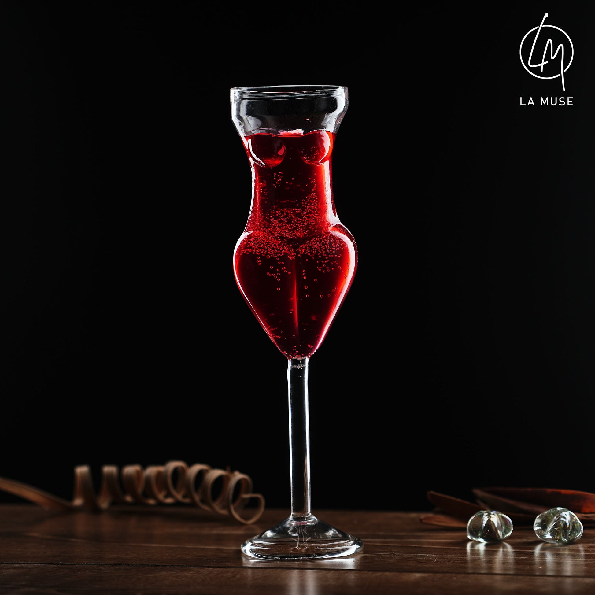 Cocktail Glass Tipsy Temptress - Cocktail Glasses Set with Glass Straw - 170 ml (Set of 2)