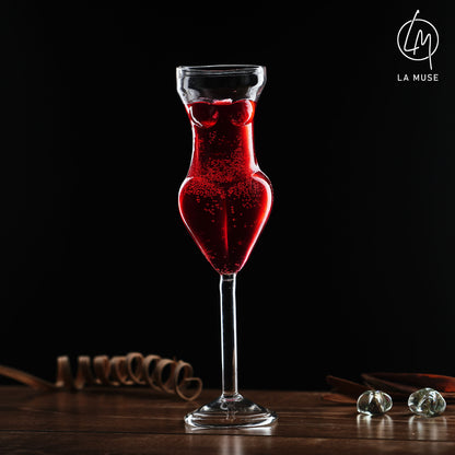 Cocktail Glass Tipsy Temptress - Cocktail Glasses Set with Glass Straw - 170 ml (Set of 2)