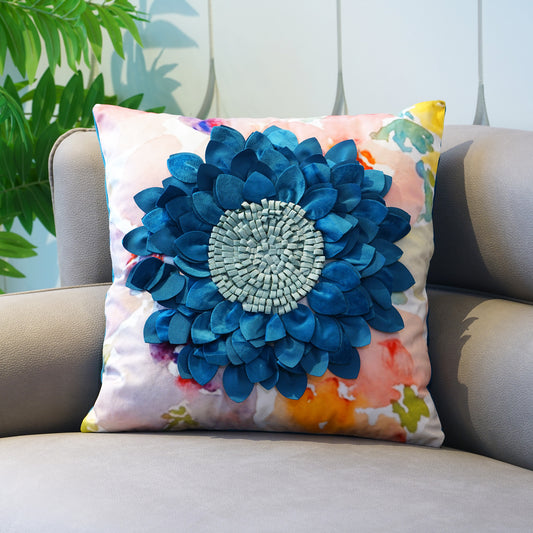 Cushion Cover Flirty Florals - Velvet & Cotton Cushion Cover