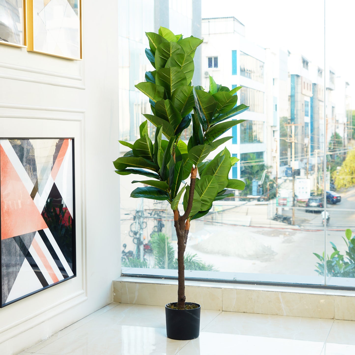 Artificial Trees/Plants The Tropical Euphoria - Artificial Rubber Plant ~ 5 Feet Tall - Style 2