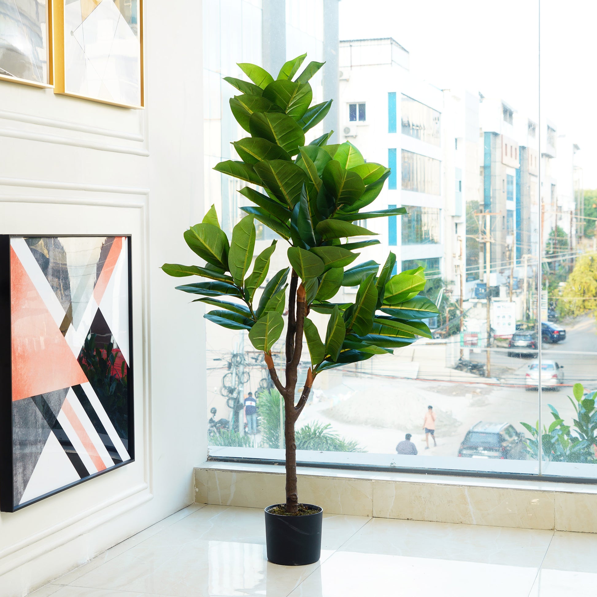 Artificial Trees/Plants The Tropical Euphoria - Artificial Rubber Plant ~ 5 Feet Tall - Style 2