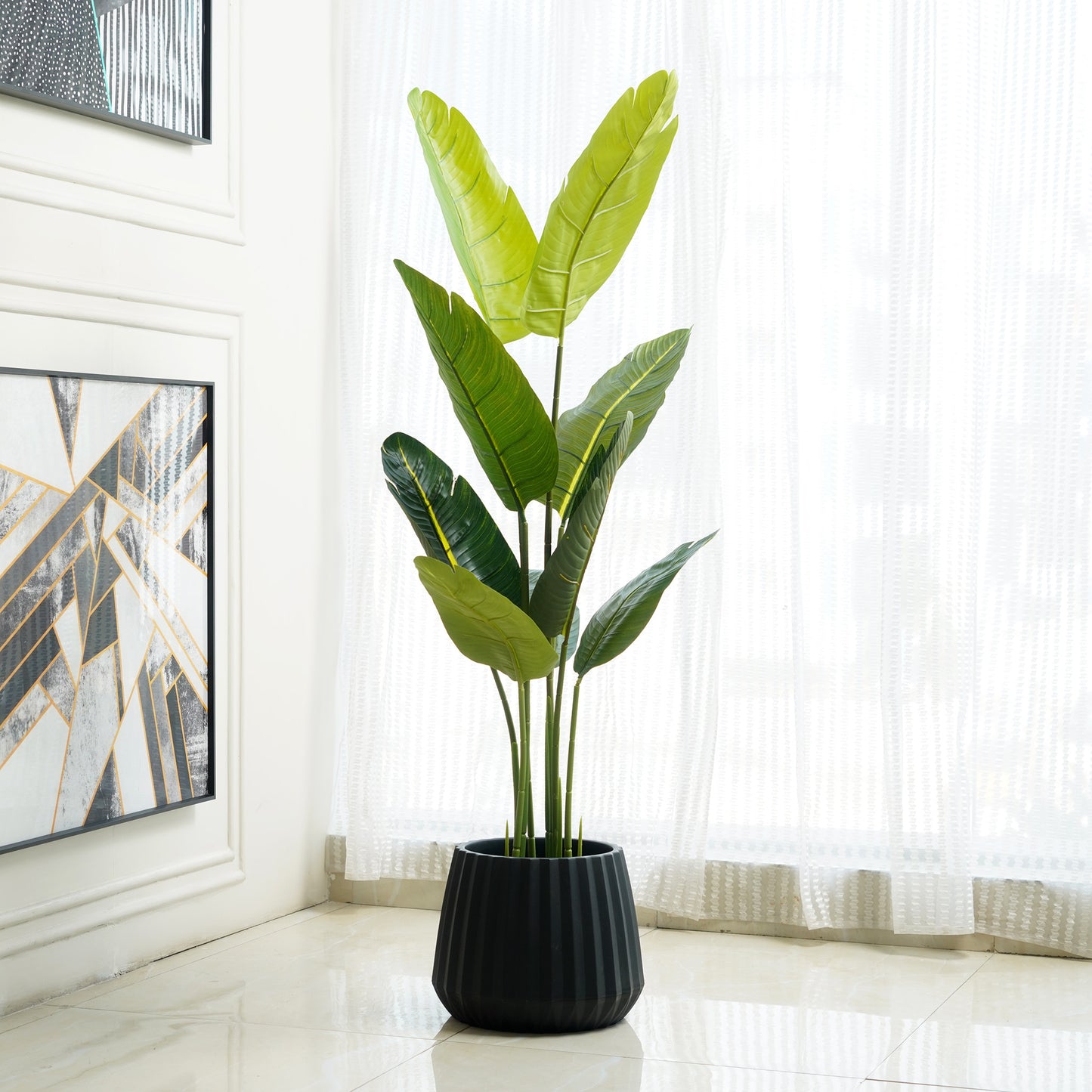 Artificial Trees/Plants Tropical Splendor - Banana Plant ~ 4 Feet Tall Artificial Tree
