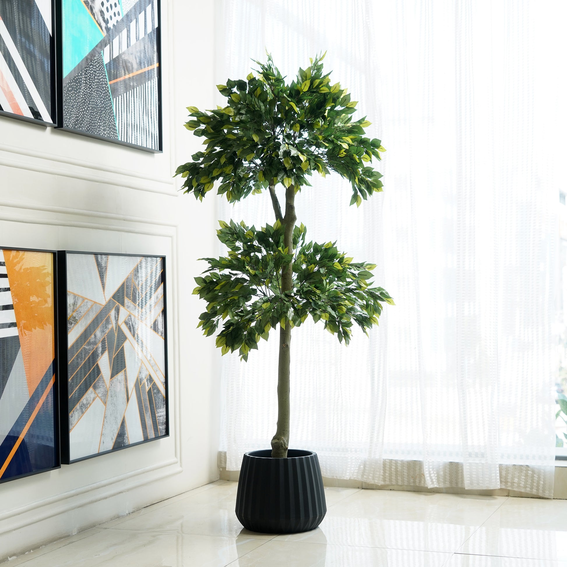 big fake indoor plants Whispers of Nature - Artificial Ficus Plant by La Muse