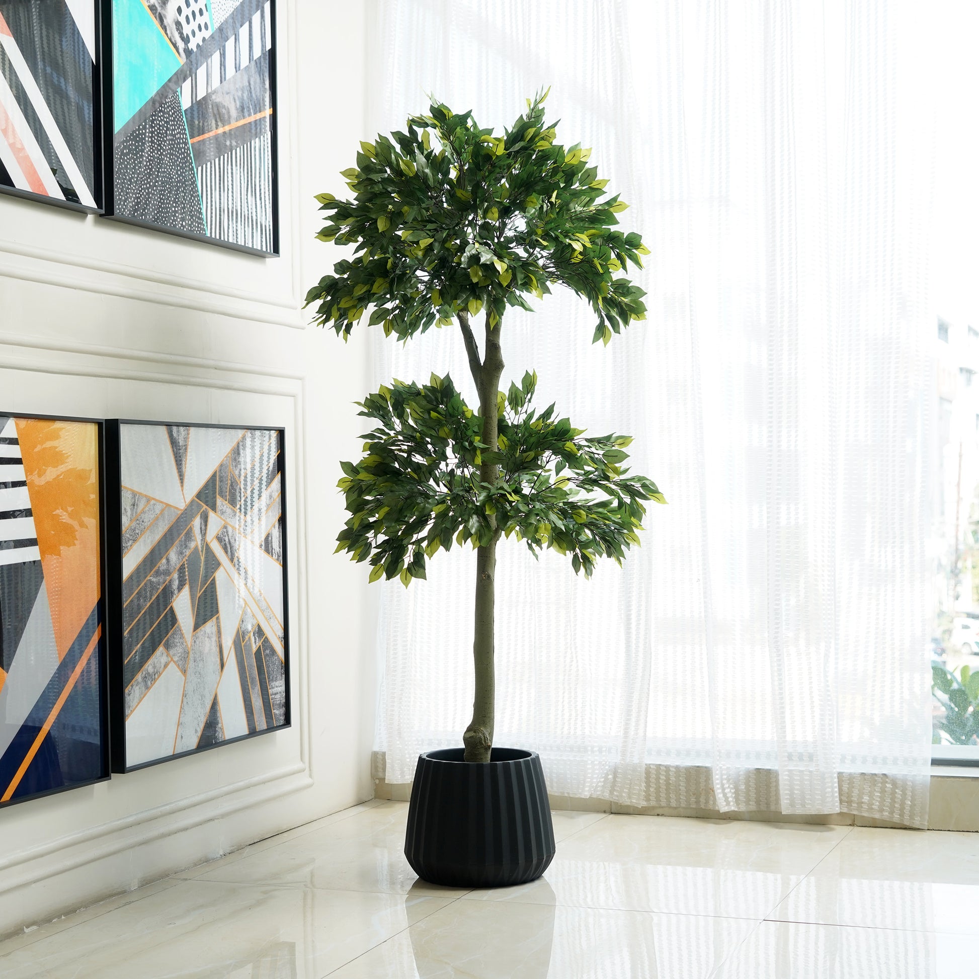Artificial Trees/Plants Whispers of Nature - Artificial Ficus Plant ~ 5 Feet Tall