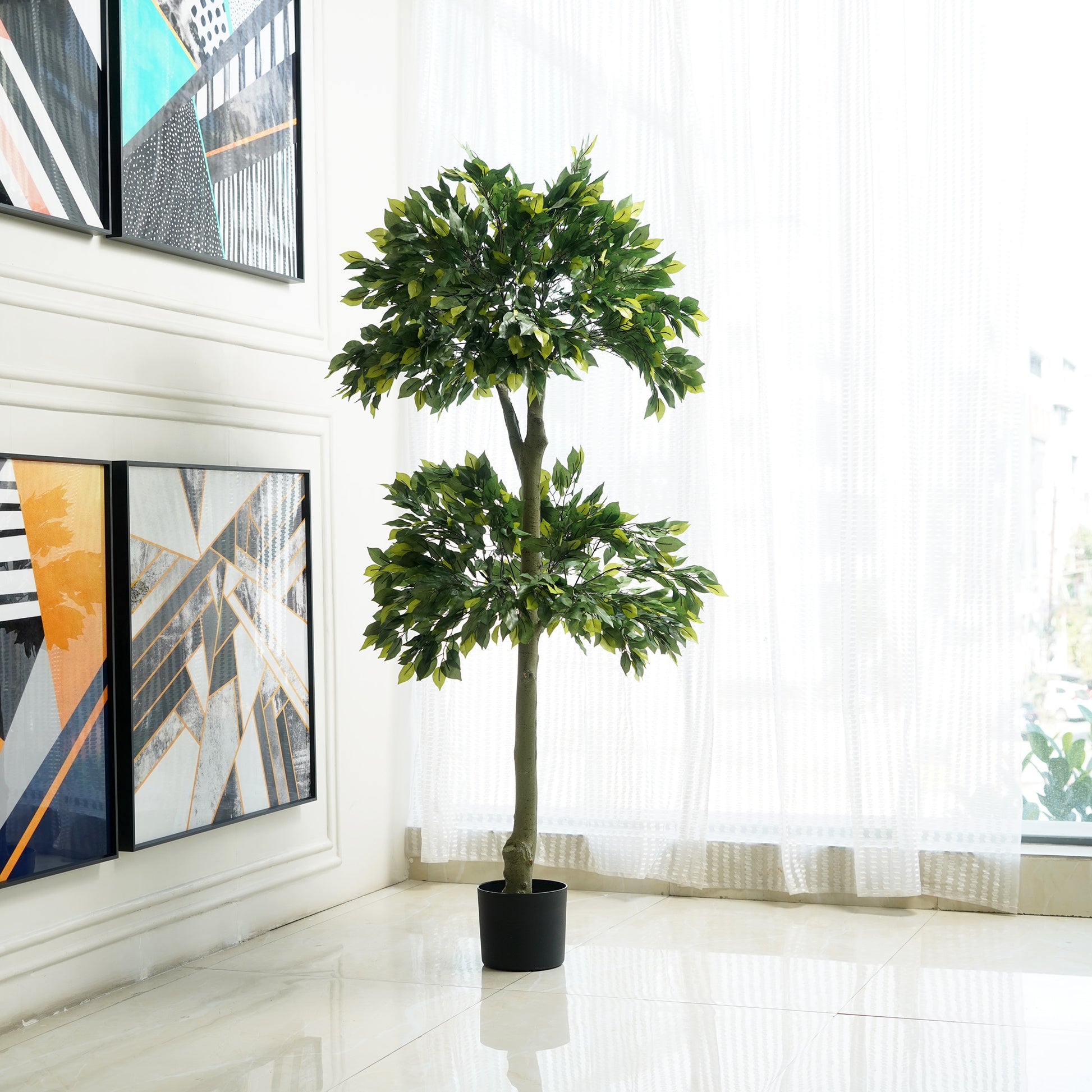 Artificial Trees/Plants Whispers of Nature - Artificial Ficus Plant ~ 5 Feet Tall
