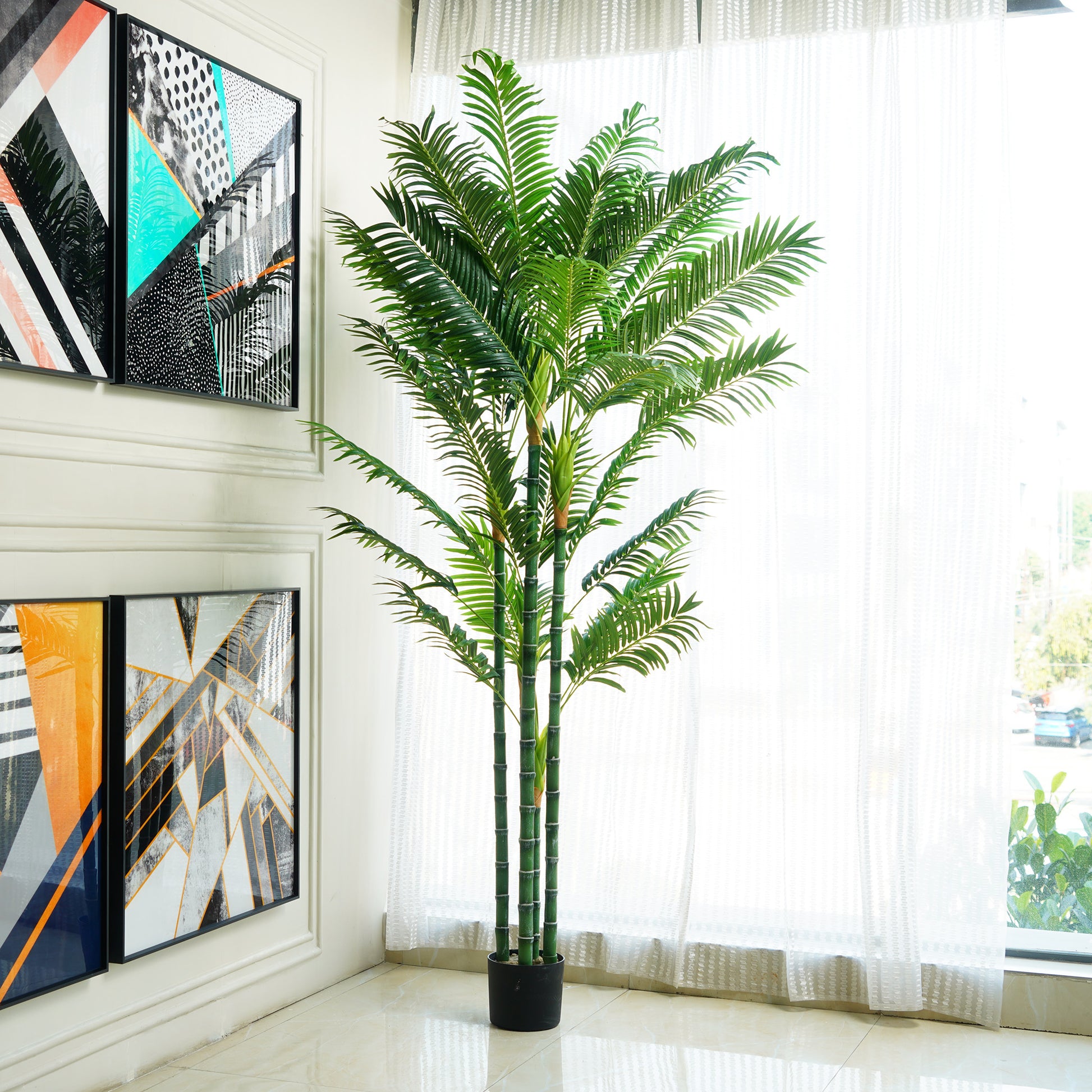 palm tree plant artificial Golden Elegance - 6.5 Ft Tall Artificial Golden Palm Plant by La Muse