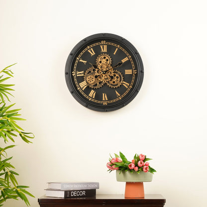 Wall Clocks The Roman Chronograph - Designer Moving Gears Wall Clock (19.6" Dia)