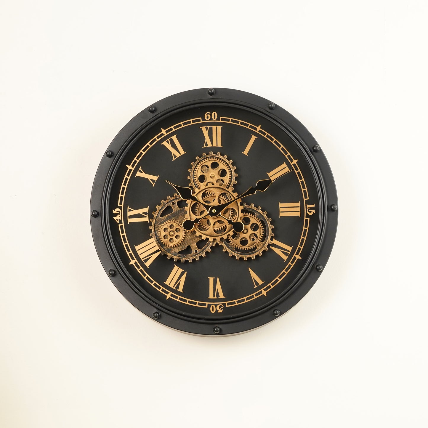 Wall Clocks The Roman Chronograph - Designer Moving Gears Wall Clock (19.6" Dia)