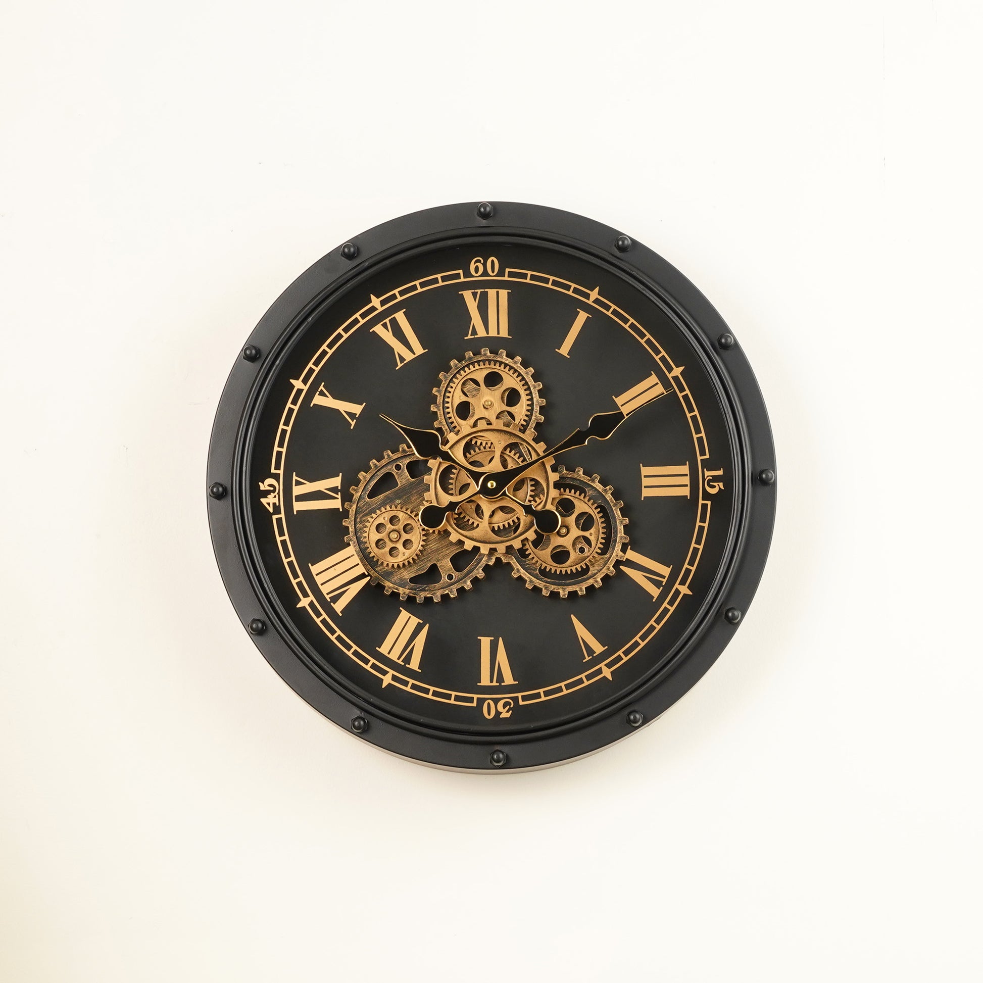 Wall Clocks The Roman Chronograph - Designer Moving Gears Wall Clock (19.6" Dia)