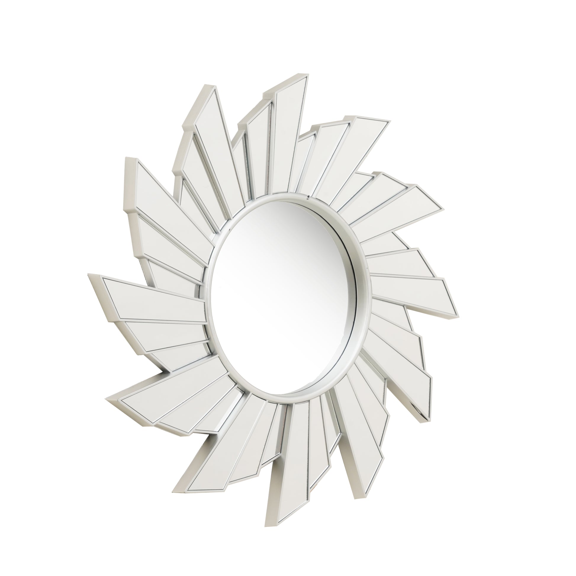 Wall Mirror Radiant Razzle - Zesty Sunburst Wall Mirror - Silver ~ 2.5 Feet Dia