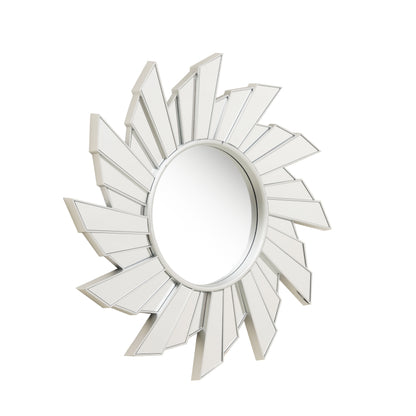 Wall Mirror Radiant Razzle - Zesty Sunburst Wall Mirror - Silver ~ 2.5 Feet Dia