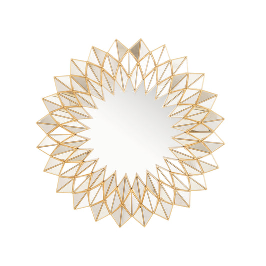 Wall Mirror Golden Daisy - Flower Shaped Gold Finish Wall Mirror ~ 3 feet Dia