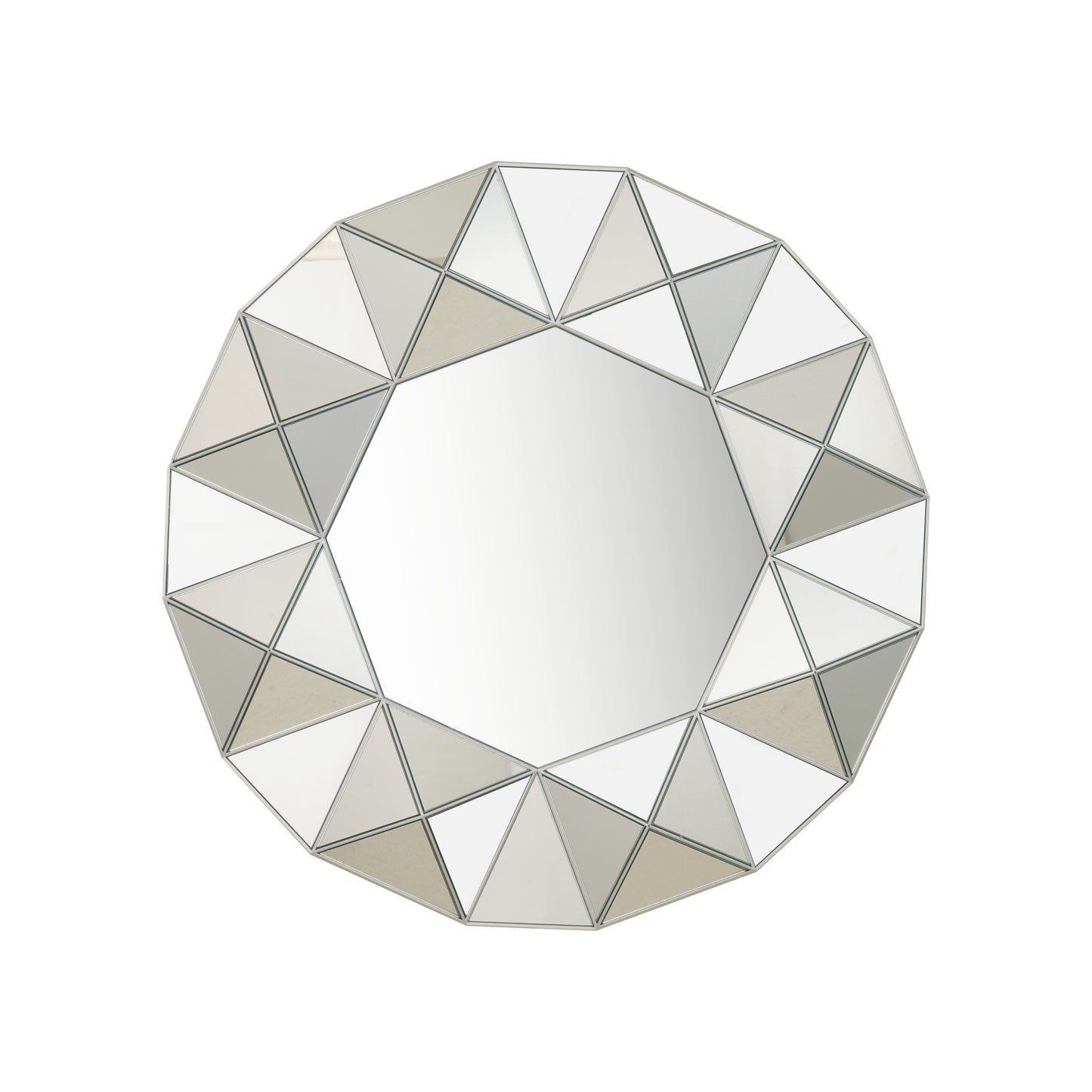 Wall Mirror Twinkle Tango - Silver Finish Geometric Wall Mirror ~ 2.5 Feet Dia