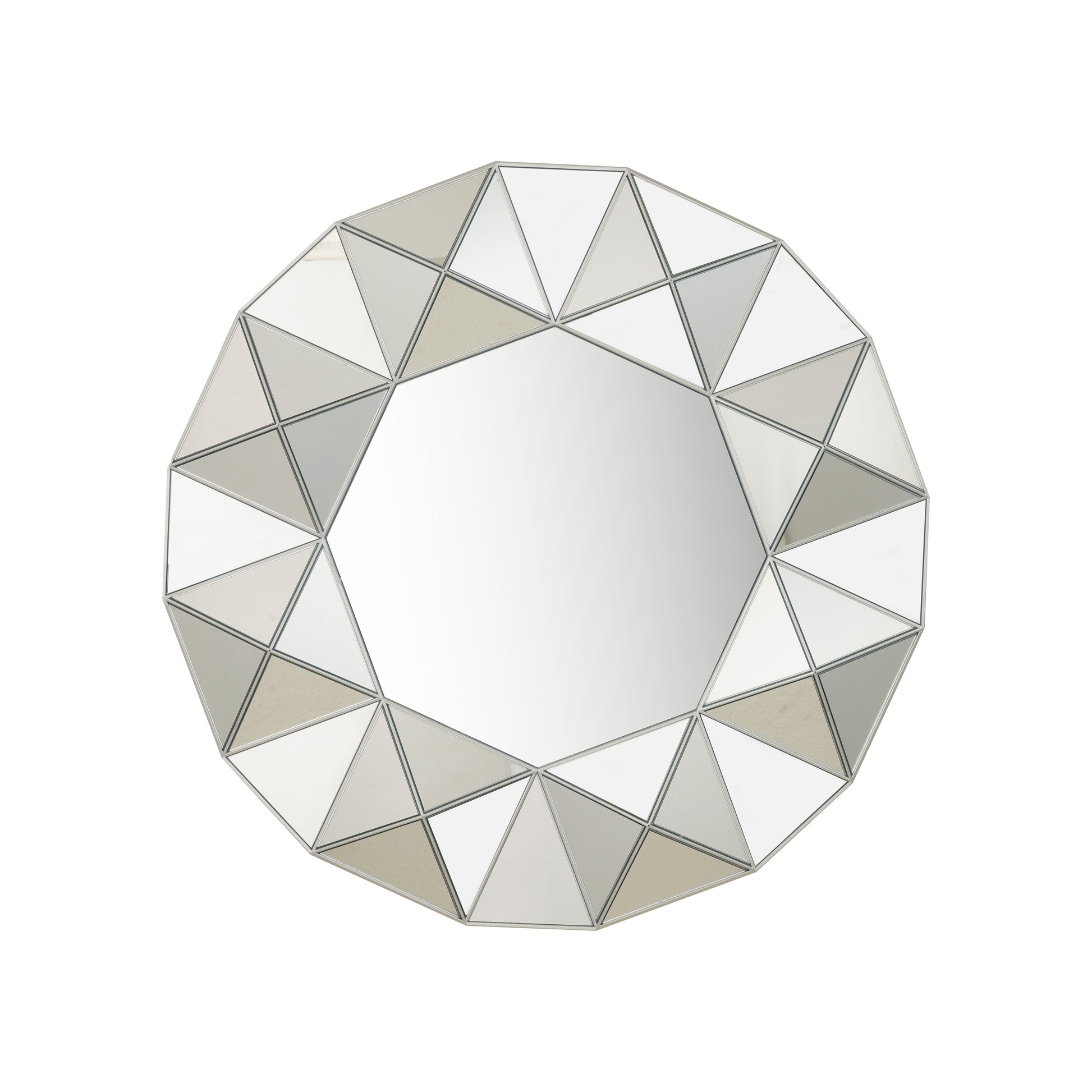 Wall Mirror Twinkle Tango - Silver Finish Geometric Wall Mirror ~ 2.5 Feet Dia