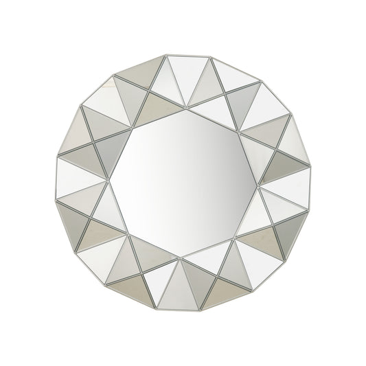Wall Mirror Twinkle Tango - Silver Finish Geometric Wall Mirror ~ 2.5 Feet Dia