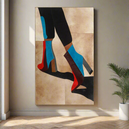 Premium Wall Art The Femme Stride - Bovine Leather Wall Art ( 5 ft x 3 ft)