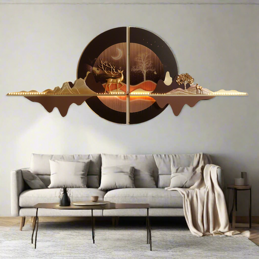 Aureal - Nature & Deer Themed Premium Wall Art ~ 6 feet long