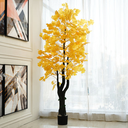 Ginkgo Glow - Artificial Ginkgo Plant ~ 7 Feet Tall