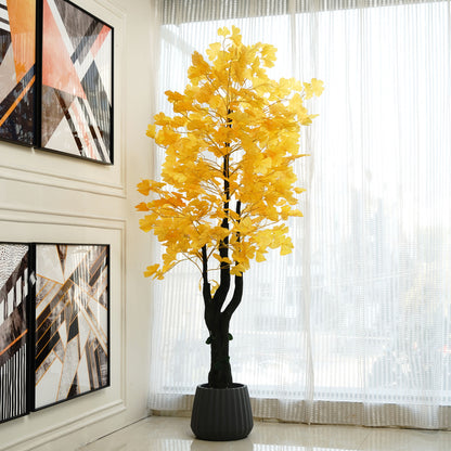 Ginkgo Glow - Artificial Ginkgo Plant ~ 7 Feet Tall