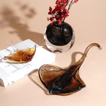 Showpiece The Charmers of the Sea - Manta Rays Crystal Table Showpiece - Small