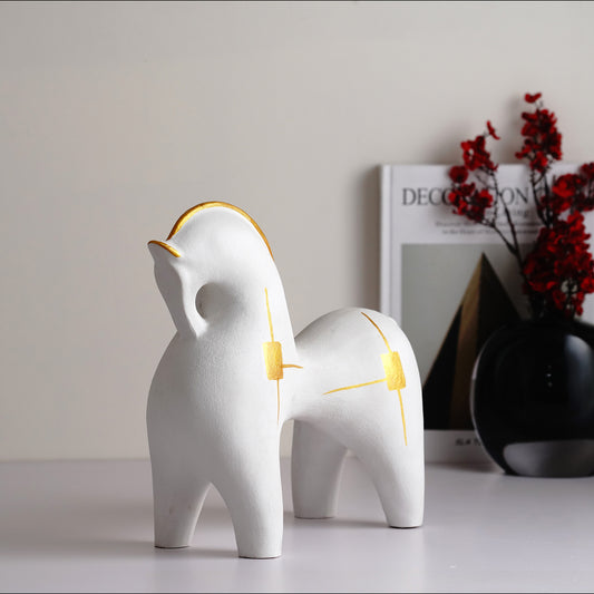 Showpiece The Strides - Modern Abstract Horse Table Showpiece
