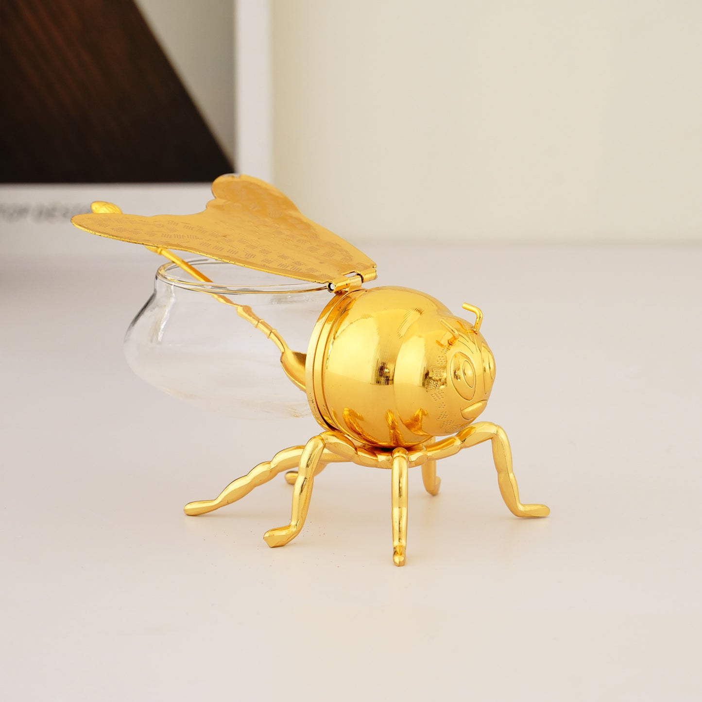 Buzzing Bliss - Bee Shaped Storage Container and Serveware - Gold