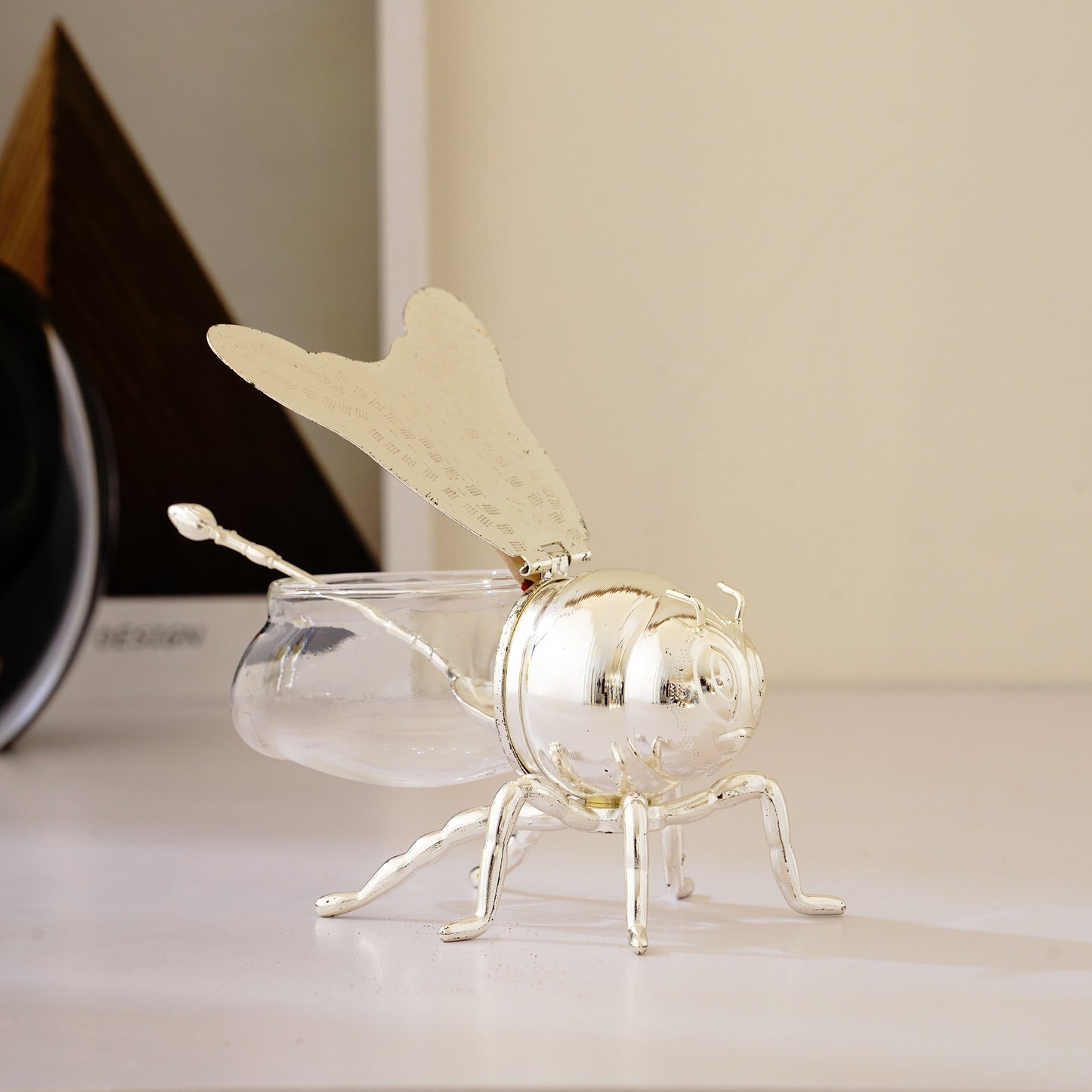 Buzzing Bliss - Bee Shaped Storage Container and Serveware - Silver