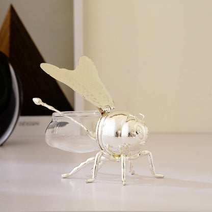 Buzzing Bliss - Bee Shaped Storage Container and Serveware - Silver